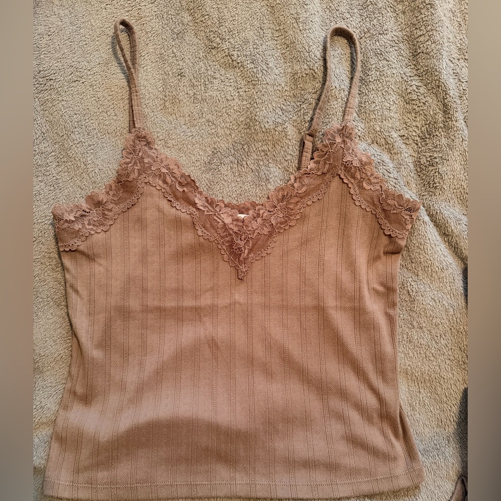 Abercrombie & Fitch Lace Trimmed Brown Cami